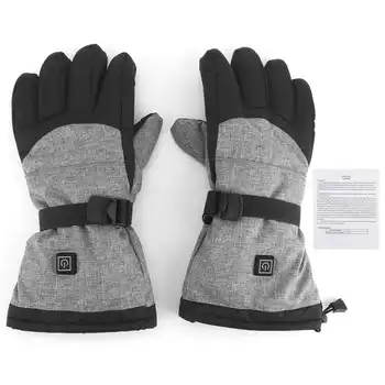 1 пара перчаток с электрическим подогревом, 3-уровневый контроль температуры, двойная водонепроницаемая конструкция для зимней езды на мотоцикле