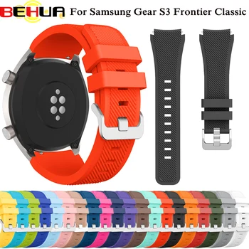1 пара силиконовых браслетов-ремешков для Samsung Gear S3 Frontier Классический дизайн Черные Чистые цвета Ремешки для смарт-часов