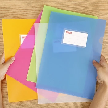 1 шт. Новая L-образная прозрачная красочная сумка для документов формата А4, папка для бумажных файлов, канцелярский держатель, Школьный офисный чехол, водонепроницаемый PP, 5 цветов