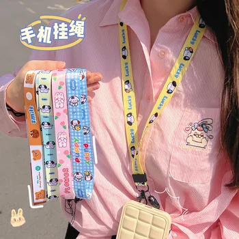 1 шт. ремешок для мобильного телефона с милым мультяшным цветочным шнурком, шейный ремешок для ключей, идентификационная карта для держателя USB-бейджа, веревка для подвешивания своими руками