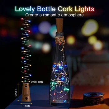 10 шт /50 шт/100 шт 2 м 20 светодиодных светильников для бутылок вина с пробкой и батарейкой для вечеринки, рождественского свадебного декоративного освещения Оптом