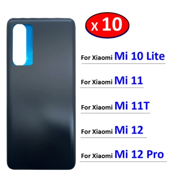10 шт./лот, Задняя Стеклянная Крышка Для Xiaomi Mi 11T/Mi 11/Mi 12 Pro/Mi 10 Lite Корпус Двери Задняя Крышка Аккумулятора