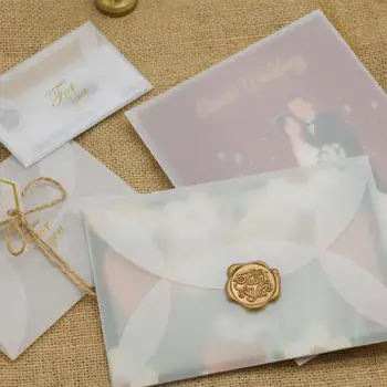 10 шт. / пакет Полупрозрачные конверты из сернокислотной бумаги для изготовления открыток/ карточек своими руками, Подарочная упаковка свадебных приглашений