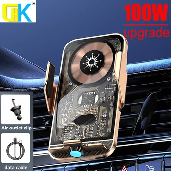 100 Вт Автомобильное Беспроводное Зарядное Устройство Магнитный Автомобильный Держатель Телефона Для iPhone 14 13 12 Samsung Xiaomi Инфракрасная Индукционная Быстрая Зарядка