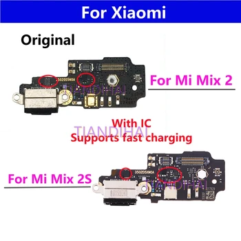 100% Оригинал Для Xiaomi Mi Mix 2S 2 S Mix2s Док-Разъем USB Зарядное Устройство Порт Зарядки Гибкий Кабель Плата С Микрофоном Micro