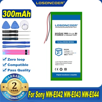 100% Оригинальный новый Аккумулятор LOSONCOER емкостью 300 мАч Для Аккумуляторов Sony NW-E042 NW-E043 NW-E044