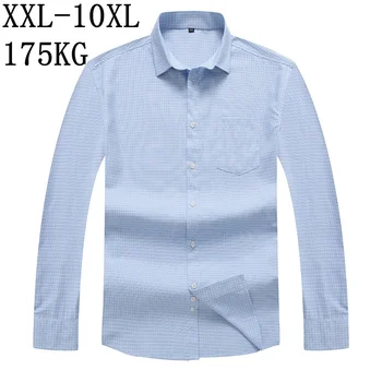 10XL Размер 8XL 7XL 2023 Новый Дизайн Повседневных Рубашек Для Мужчин Наивысшего Качества, Модная Социальная Рубашка В Клетку С Длинным Рукавом, Классическая camisa hombre