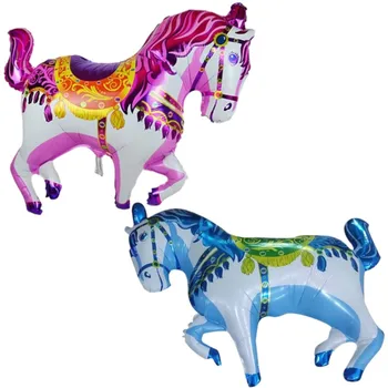 10шт Больших размеров Голубые Розовые лошадиные фольгированные шары Коричневый Конь Гелиевый шар Украшения для вечеринки по случаю Дня рождения Детские игрушки Глобусы для душа ребенка