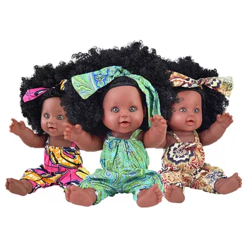 12-дюймовая реалистичная кукла-младенец для девочек из силикона Азиатская Черная девочка Живая для игры Домашняя игрушка