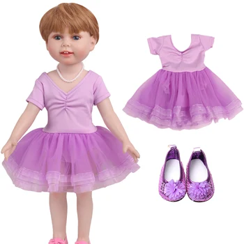 18-дюймовая американская кукла, одежда для девочек, платье, балетная юбка, лента для занятий йогой, Обувь для 43 см, Reborn Baby, Игрушки ручной работы, аксессуары