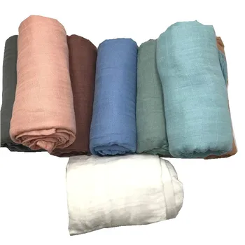 2 Слоя муслина, пеленание младенца, Бамбуковое хлопчатобумажное одеяло, Марлевая обертка для ванны, Спальный мешок, чехол для коляски, тканевый подгузник