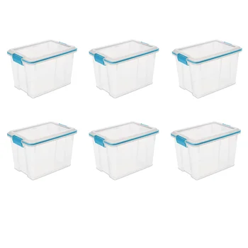 20 Qt. Пластиковая коробка для прокладок, синий аквариум, набор из 6