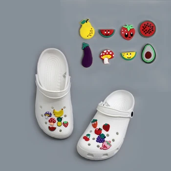20 штук красочных милых аксессуаров для обуви из ПВХ с фруктами, брелоки для обуви в упаковке, украшения для сабо, браслет 