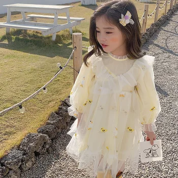 2020 Весеннее платье для маленьких девочек, праздничное платье для детей, одежда для девочек, тюлевое детское платье принцессы RT866