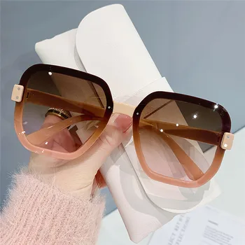 2022 Классические Винтажные Квадратные Солнцезащитные очки Женские Градиентные Зеркальные Солнцезащитные очки Без оправы Женская Ретро Мода Oculos De Sol без оправы