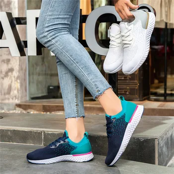 2022 новая женская дышащая тканая удобная обувь, повседневная спортивная обувь, легкие кроссовки на мягкой подошве.
