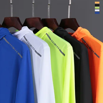 2023 UPF 50 + УФ-Солнцезащитная одежда С карманом, Быстросохнущая Солнцезащитная куртка, Ветровка, Дышащая рубашка для велоспорта, бега