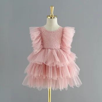 2023 Новые летние платья для девочек в цветочек, Элегантное платье принцессы для свадебной вечеринки, детские платья для девочек, костюмы-пачки для детей