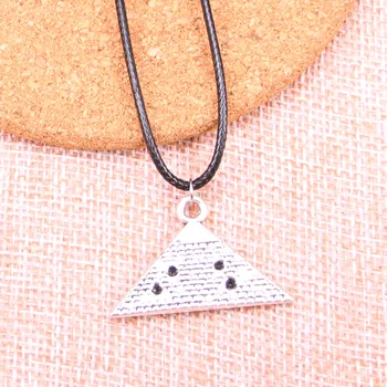 20шт Античного Серебряного цвета, Египетская пирамида, Кулон 20*32 мм, Кожаная цепочка, Ожерелье, Черный Кожаный Шнур, ожерелье