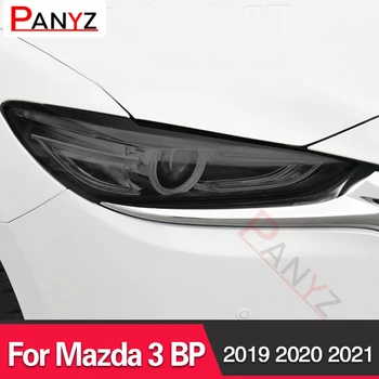 2шт Защитная пленка для автомобильных фар, передний свет, Прозрачная дымчато-черная наклейка из ТПУ для Mazda 3 BP 2019 2020 2021 Аксессуары