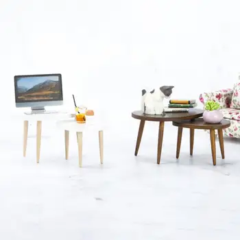 2шт Прочных моделей журнальных столиков, 2 стиля мебели для чайных столиков, трехмерные декоративные миниатюрные модели мебели для столов