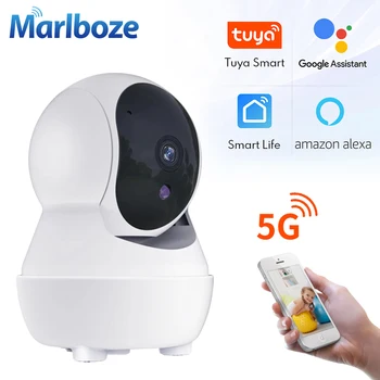 3-мегапиксельная IP-камера Tuya Smart Home Indoor 5G WiFi Видеонаблюдение Камера 1080P с автоматическим отслеживанием CCTV Security Baby Pet Monitor