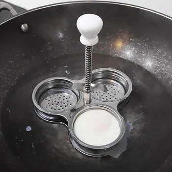 3-х решетчатая яйцекладушка с регулируемой пружинной ручкой из нержавеющей стали для быстрого приготовления яиц-пашот для приготовления яиц-пашот на завтрак Кухонный инструмент для приготовления пищи