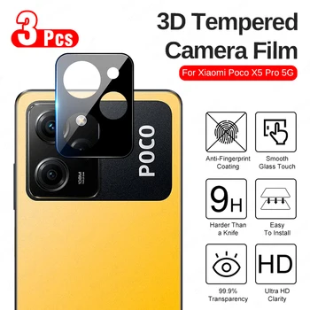3 шт 3D Закаленная Пленка Для Камеры Xiaomi Poco X5 Pro X5 5G Чехол Для заднего Объектива Poxo Poko Pofo PocoX5 X5Pro 5g Протектор Экрана Камеры