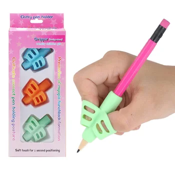 3 шт, мягкий кремнеземный карандаш, два пальца для гелевой ручки, детский инструмент для обучения письму, ручки для коррекции