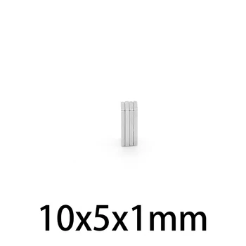 30-500 шт Редкоземельный магнит толщиной 10x5x1 мм, маленькие прямоугольные блочные магниты 10x5x1 мм, постоянный неодимовый магнит 10*5*1 мм