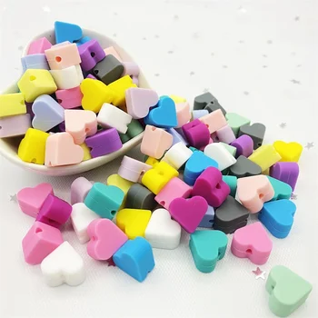 30 шт мини-силиконовые бусины в форме сердца детский прорезыватель DIY ожерелье детские игрушки для прорезывания зубов пищевые силиконовые бусины Подарки для медсестер