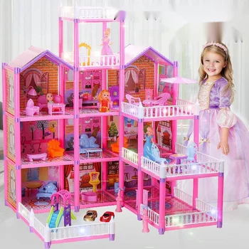 3D Принцесса Большая вилла Ручной работы, кукольные домики Монтессори, собранные вручную, детские подарки, головоломки, игрушки для кукольного домика, Новые
