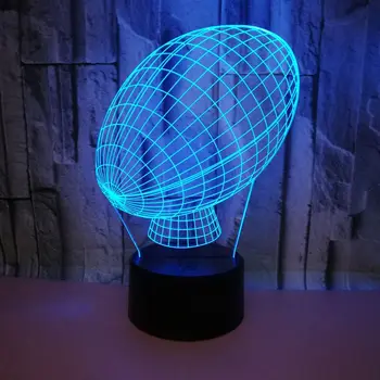 3D ночник со светодиодной подсветкой в стиле регби, фигурка, 7 цветов, Меняющая цвет, оптическая иллюзия, настольная лампа, Украшение для дома, Подарок, Прямая поставка