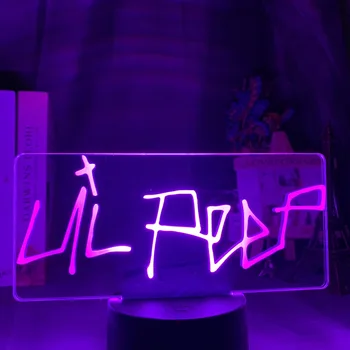 3d лампа LIL PEEP для фанатов Освещение для украшения спальни Подарок на День рождения Светодиодный ночник с изменяющимся цветом на батарейках Lil Peep