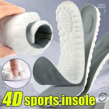 4D Латексные стельки с эффектом памяти для женщин, мужские подставки для ног, обувные накладки, дышащие ортопедические спортивные стельки, подушка для ухода за ногами