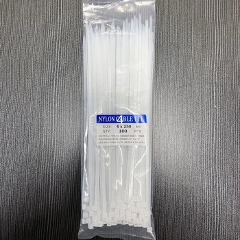 4x250 Самоблокирующаяся пластиковая нейлоновая кабельная стяжка 100 штук белого крепежного кольца для кабельной стяжки 3.5x250 промышленная кабельная стяжка набор кабельных стяжек