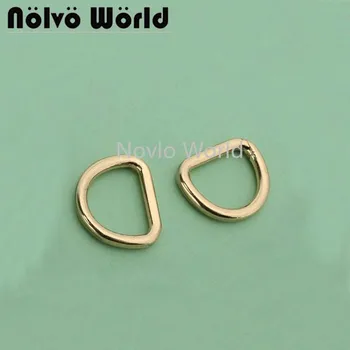 50-200 шт толщиной 2,0 мм, 10 мм (3/8 дюйма внутри) высококачественные золотые металлические маленькие сварные кольца Dee D-rings