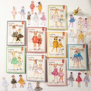 50 Листов, Серия детских Вечеринок, Винтажная Детская мода, наклейка Kawaii, Креативный журнал 
