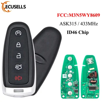 5B ask315/433 МГц ID46 Чип Дистанционного Запуска Smart Prox Брелок-Передатчик для Ford FCC: M3N5WY8609 с Маленьким Ключом H75 HU101