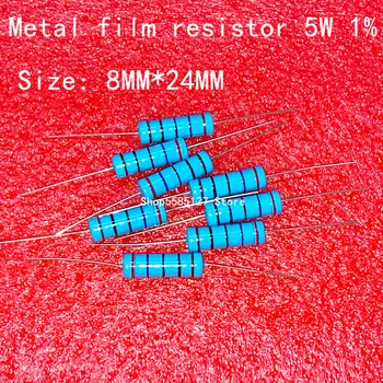 5CS 5 Вт Металлический пленочный резистор 1% 0,1 R ~ 3,9 М 0,1 R 1R 4,7R 10R 22R 33R 47R 1K 4,7K 10K 100K 1 4,7 10 22 33 47 4K7 Ом 1 М 5 Вт металл