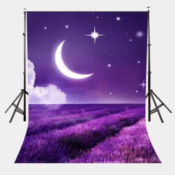 5x7 футов Фиолетовый лавандовый фон, сверкающие звезды, Фиолетовое небо, фон для фотосъемки
