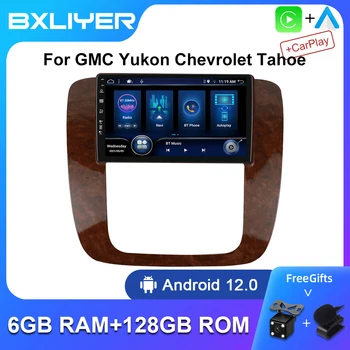 6 + 128 ГБ Carplay Android 12 2 Din Авторадио Для GMC Yukon Chevrolet Tahoe Suburban 2006-14 Автомобильный Мультимедийный Плеер GPS Навигация