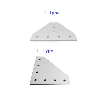 7 отверстий типа L или T, 90-градусная соединительная панель, угловой кронштейн, Соединительная панель для алюминиевого профиля 3030 4040