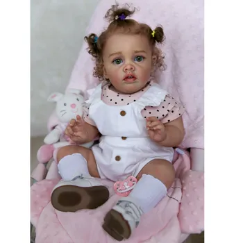 ADFO 55 см 22 ‘ Дюймов Возрожденный Бебе Бенджамин Возрожденный малыш Детские Куклы Игрушка Кожа Готового Ребенка Реалистичный Живой Новорожденный