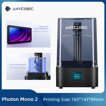 ANYCUBIC Photon Mono 2 4K + LCD 3D-принтер с УФ-отверждением смолы 6,6-дюймовый Размер печати с высоким разрешением 4K + 165*143*89 мм