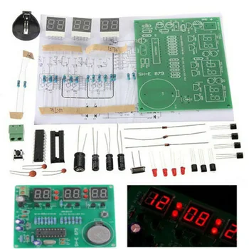 AT89C2051 6 Цифровой светодиодный дисплей Электронные часы DIY Kit приемник для Arduino Flux