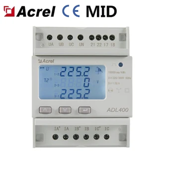 Acrel ADL400 RS485 Коммуникационная Трехфазная Din-рейка Электричество, кВтч Монитор энергопотребления Счетчик энергии