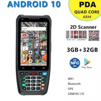 Android 10 Прочный КПК Портативное терминальное устройство 2D сканер штрих-кода WiFi Bluetooth 4G GPS