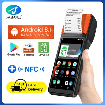 Android 8.1 PDA POS-Терминал Ручной Принтер Чеков для Выставления счетов 58 мм Bluetooth Термальный Принтер Чеков Поддержка Wifi GPS 3G H5