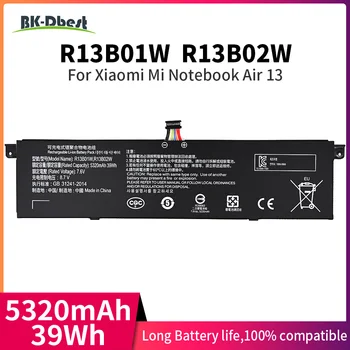 BK-Dbest 7,6 v 39wh Аккумулятор для ноутбука R13B01W-R13B02W для Xiaomi Air 13 13,3 дюймов 161301-01 R13B01W-R13B02W